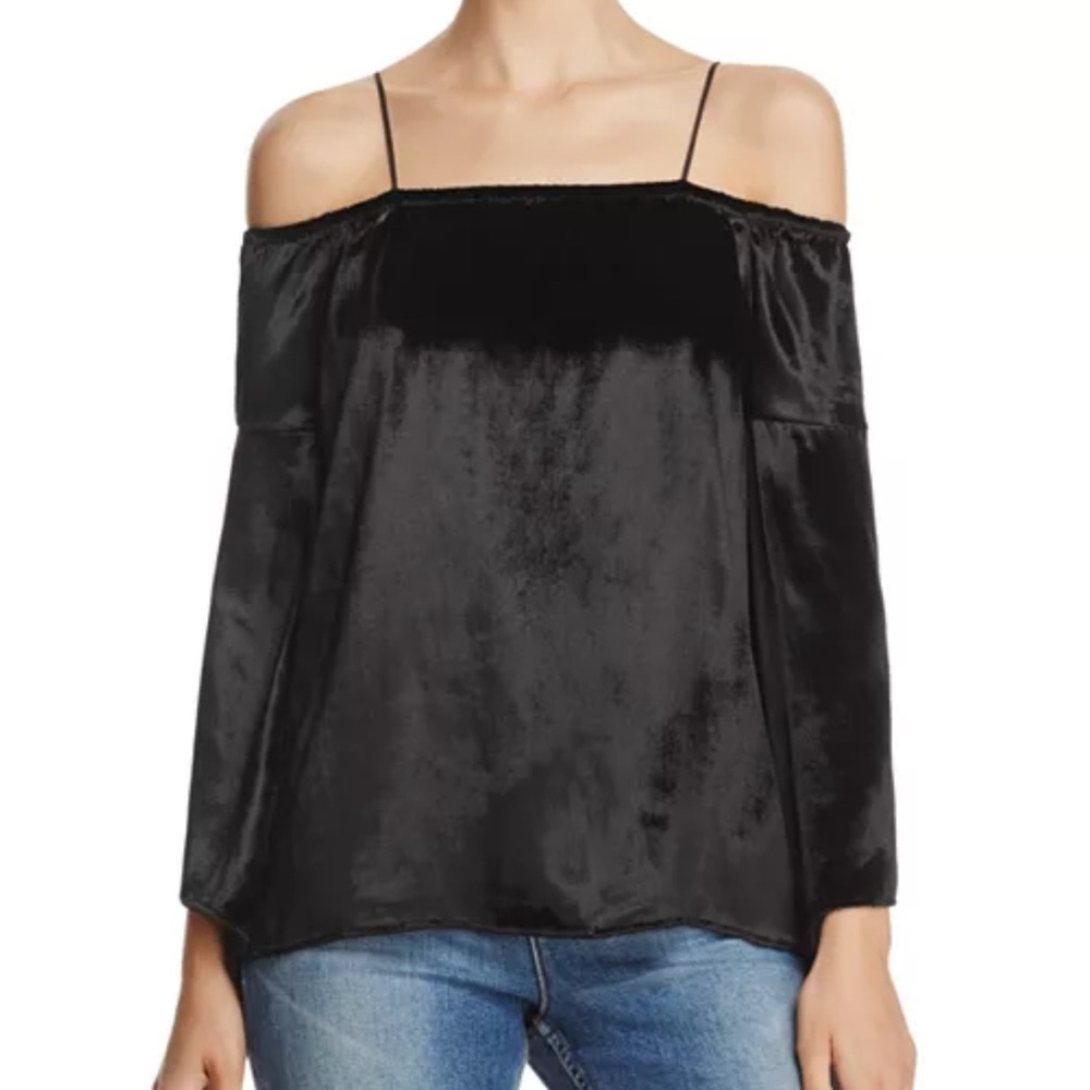 Alice + Olivia Black Off-Shoulder Blouse
